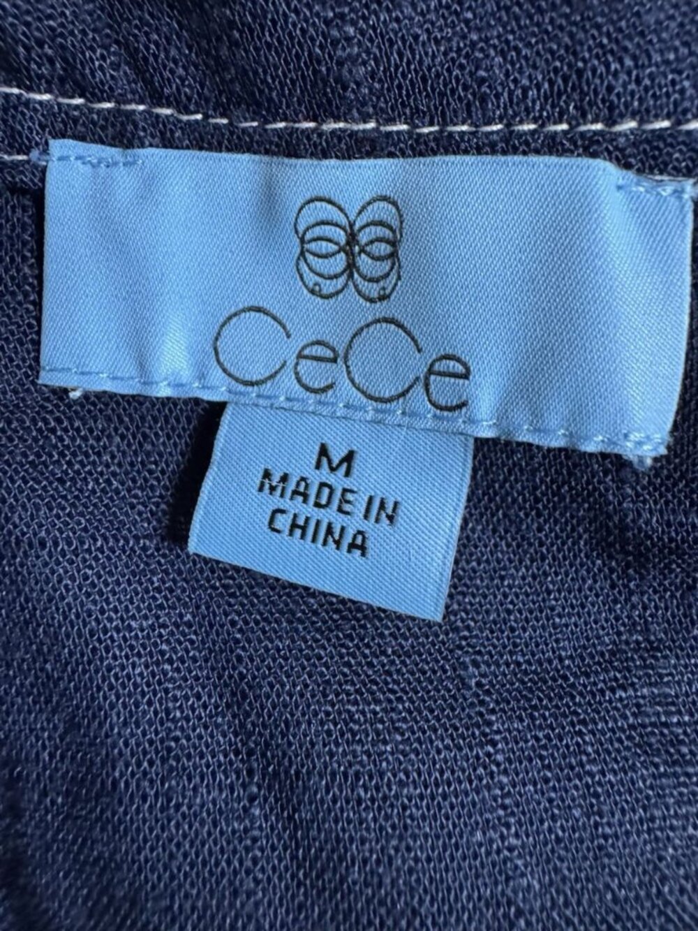CeCe Linen Blend Maxi Skirt Womens Medium Blue NWT Contrast Stitch - Picture 3 of 4